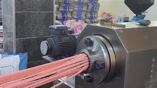 Frying Wheat Sticks with a Food Extruder Machine