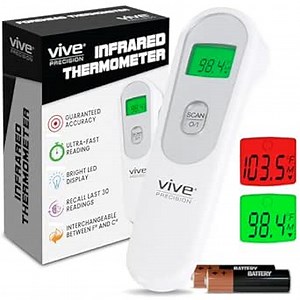 Vive Temporal Forehead Thermometer Scanner for Adults, Kids & Babies - No Touch Medical Grade Infrared Digital Temperature Thermometer for Head, Ear & Fever - Touchless Instant Thermal Temperature Gun