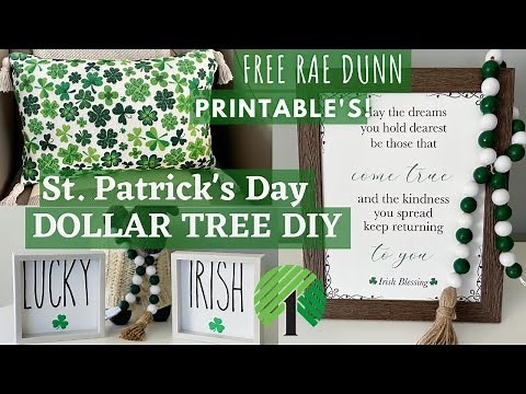 DOLLAR TREE DIY St Patricks Day - Easy Crafts, FREE Rae Dunn Printables