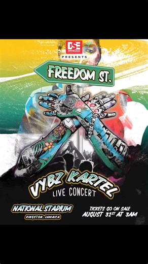 Vybz Kartel se presentará el 31 de diciembre de 2024 en lo que será su primer concierto en 14 años. El evento, llamado "Freedom Street", se llevará a cabo en el Estadio Nacional de Kingston, Jamaica. Este concierto tan esperado marca su regreso triunfal a los escenarios tras su reciente liberación de prisión, después de que el Consejo Privado anulara su condena por asesinato.El show promete ser mucho más que un simple concierto, siendo descrito como un evento "épico" que celebrará su resiliencia