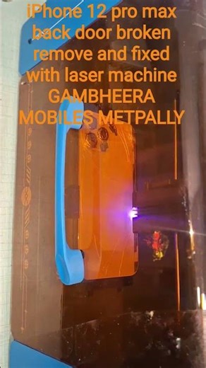 iPhone 12 pro max back cover damage glass change done GAMBHEERA MOBILES METPALLY