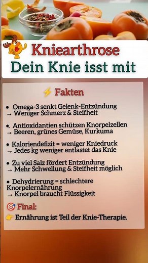 Kniearthrose & Ernährung #gesundheit #prävention #arthrose #kniearthrose #gelenke #shorts