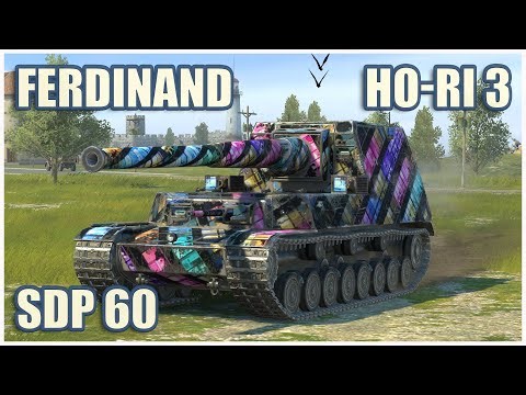 Ho-Ri Type III, SDP 60 & Ferdinand • WoT Blitz Gameplay