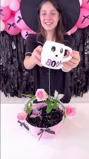 DIY Coquette Halloween Boo Basket 🎀 Pink Cauldron Gift Idea!