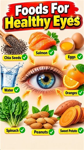 8 Foods Your Eyes Will Love! 👀 Eye Health Tips #shorts