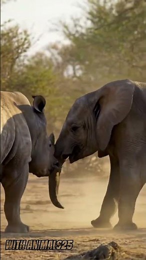 RHINO VS ELEPHANT: Savage Clash in the Wild! #wildlife