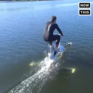 This device lets you bike on top of water | NowThis Sports