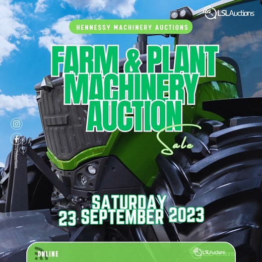 🚜🔨 Get ready for one of the biggest farm & plant machinery! Hennessy Machinery Auctions is back with a bang! 🌾👨‍🌾 📅 Mark your calendars for Saturday, September 23rd, at Ring 1. It's all happening online, so you can bid from the comfort of your home! 🌟 Intake days: September 14th & 15th from 9 AM to 5:30 PM. Don't miss your chance to get your machinery! 👀 Viewing period: September 18th - 23rd, open from 9 AM to 7 PM. Come check out the impressive lineup! ⏰ Auction starts promptly at 10:00