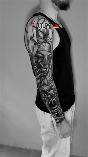 Chicano Black and Grey Tattoo Art in Ulm