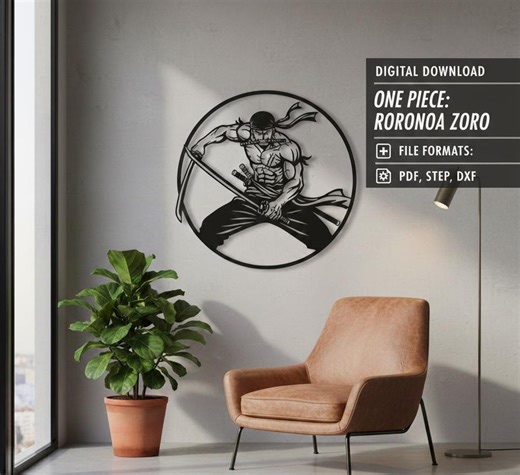 Laser Cut Anime Wall Art Decor – Zoro | Dxf, Step, Pdf - Etsy