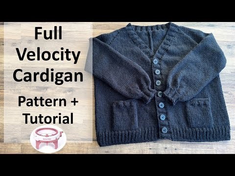 Sentro Knitting Machine Cardigan with pockets | pattern tutorial | beginner project