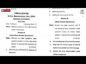 BCA 3RD SEM BUSINESS ECONOMICS CV DEC 2021 | CCSU
