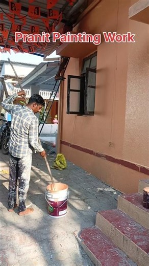 Professional exterior painting technique 🎨✨ #asianpaints #homedecor #shortsfeed #trending