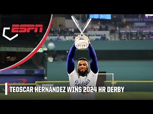 Teoscar Hernandez wins the 2024 Home Run Derby by defeating Bobby Witt Jr. in final 👑 | ESPN MLB