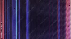 Loop video with colored tv bars and stripes in motion on a black background