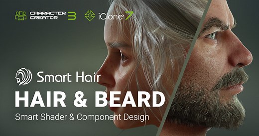 Smart Hair - 3D毛髮与胡须系统 | Character Creator