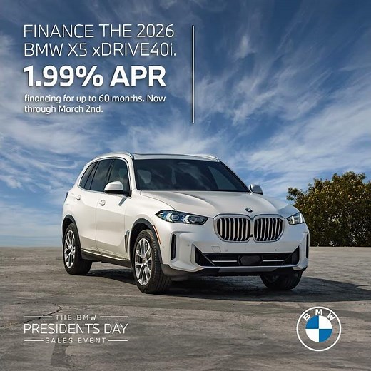 Finance the 2026 BMW X5 xDRIVE40i at 1.99% APR*