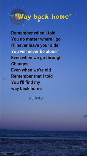 Way Back Home lyrics - SHAUN feat. Conor Maynard :