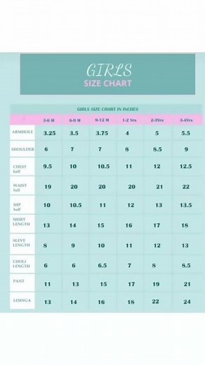 Baby girl's and boy's size chart/measurements sheet/ 0M to 14 year #viralvideo #trendy