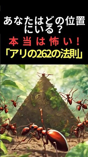 本当は怖い！「アリの262の法則」あなたはどの位置にいる？～あなたのキャリアと組織の未来～ #ビジネス #転職 #経営 #企業戦略