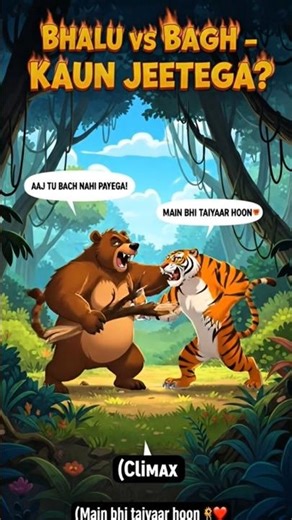 Bagh vs bhalu 😮 #Bagh #bhalu #short #funny