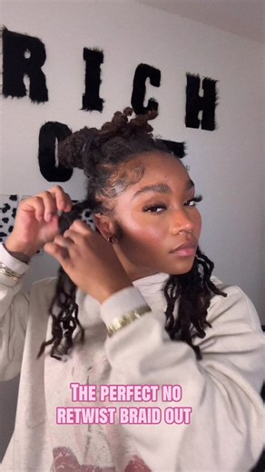 Perfect No Retwist Braid Out for Shoulder Length Locs