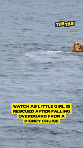 The moment a little girl and her father are rescued after falling overboard from a Disney Cruise ⬇️ Video: SWNS | Babe