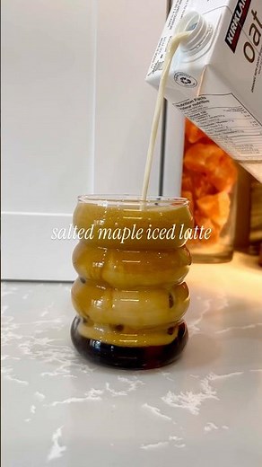 Salted Maple Iced Latte 🍁 Cozy Fall Coffee Recipe