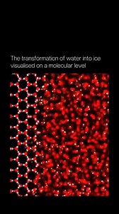 93K views · 1.2K reactions | As water freezes, its molecules slow down, lose energy, and align into a hexagonal structure, forming ice. This unique arrangement makes ice less dense than liquid water, allowing it to float—a vital feature for life in aquatic ecosystems during winter. ❄️ | The Galactic Void | Facebook