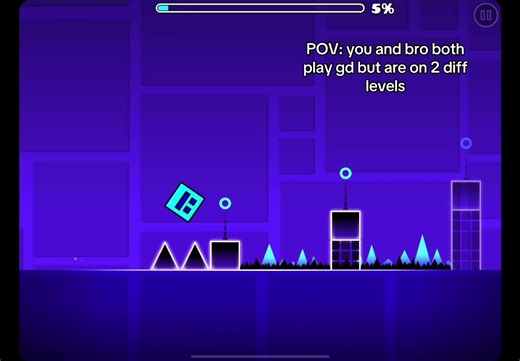 Playing Geometry Dash Together on Different Levels
