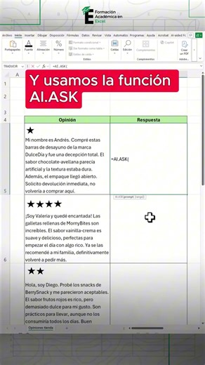 Usa la IA para poder automatizar tus respuestas y comentarios. 😱#excel