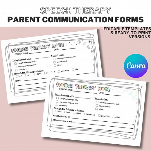 Speech Therapy Note for Parent Communication | Today in Speech Therapy Update Note for Speech Language Pathologist CCC-SLP - Etsy