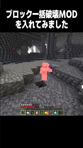 ブロック一括破壊MODを入れたよ #minecraft #マイクラ #shorts
