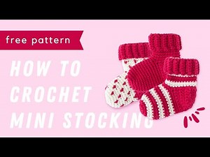 Mini Christmas stocking | Full crochet tutorial | Garnknuten