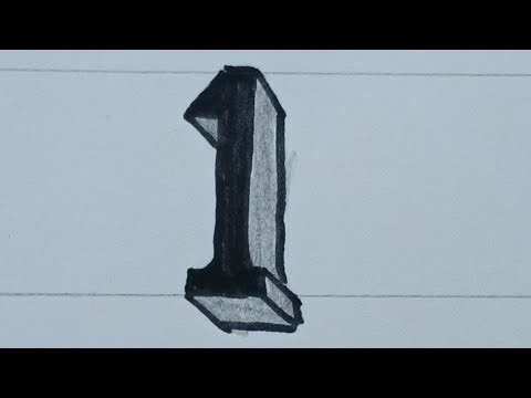 Simple 3D Drawing Number 1 / How To Draw Easy For Beginners
