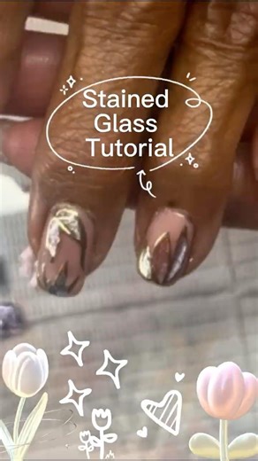 Beginner Stained Glass Nails on Natural Nails | DIY Gel Cat Eye Chrome First Try