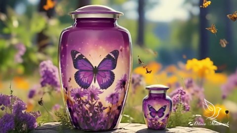 Olivia Memorials Butterfly Urn for Ashes Women - Cremation Urns for Adult Female Human - Large Urns for Mom
