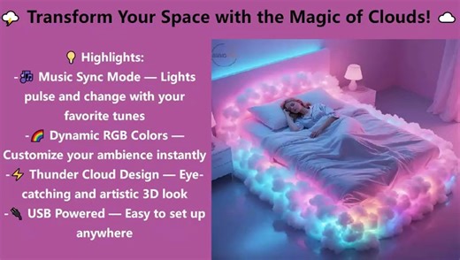 RBG Musical Light Cloud For Bedroom & Gaming room for home decoration