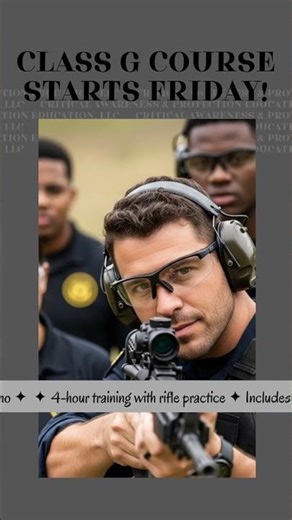 Class G Course Starts Friday!