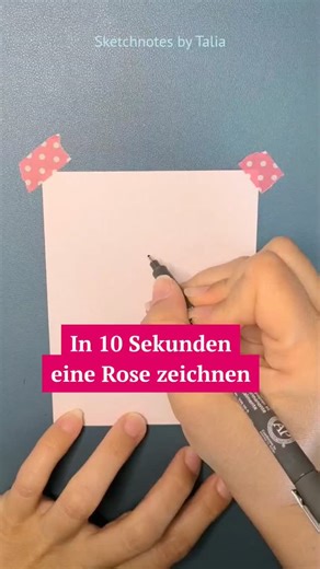 Sketchnote Coaching by Talia Bonn | Einfach Zeichnen on Instagram: "So schnell und einfach kannst du eine Rose 🌹 zeichnen ✍🏻😃 👉🏻Teil das Video und verschenke damit eine Rose Für was kannst du die Rose jetzt benutzen? Sie kann als Symbol der Liebe aber auch der Schönheit, Weiblichkeit oder auch der Freundschaft und natürlich für Wachstum und Vergänglichkeit stehen. Du siehst 1 Symbol viele Bedeutungen. Noch mehr Symbole für deine Sketchnotes und wie du sie einsetzen kannst findest du im 0,-€