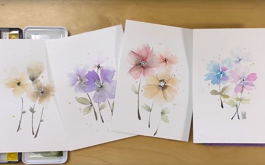 【水彩】Créations CeeCee -简单花朵教程