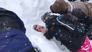 Dramatic video shows skiers digging man out of California avalanche with bare hands