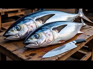 Today's trip to the Sorong city fish market, broadcasting live the cutting of yellowfin tuna 26