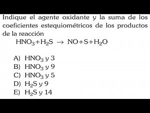 REDOX REACTIONS - OXIDIZING AND REDUCING AGENT - SOLVED QUESTION - SAN MARCOS ADMISSION EXAM