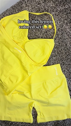 Lemon Color Gym Outfit: Stylish Fitness Set
