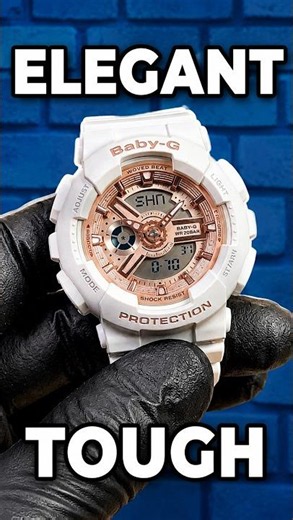 BABY G BA 110 7A1 🤍 White & Rose Gold Elegance Tough Yet Feminine!