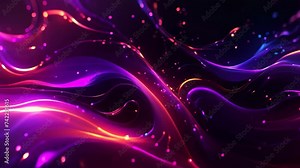 Background animation video of swirling patterns of light against a dark background. The lights intertwine, creating an abstract visual experience that evokes a sense of movement and energy