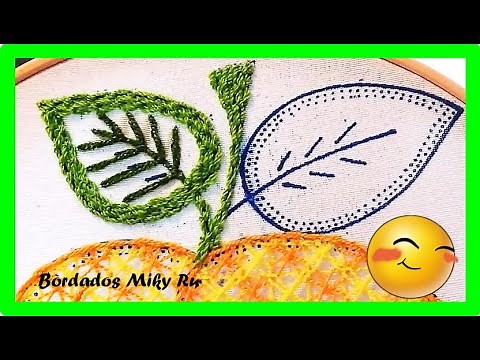 Como Bordar Hojas Medianas - Durazno - Miky Ru.
