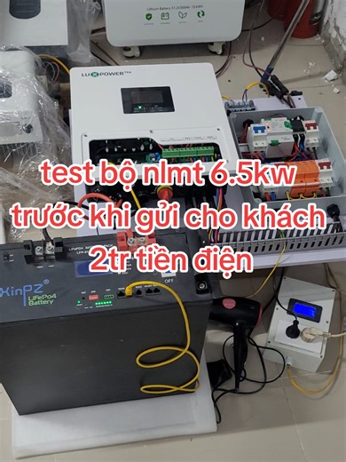 test bộ năng lượng mặt trời 6.5kw trước khi gửi cho khách 2tr tiền điện#vietansolar