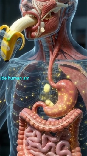 Inside Human Body After Eating Banana 🍌⚡ #Shorts